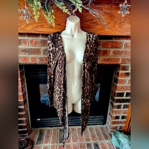 French Laundry Leopard Print Open Cardigan size medium